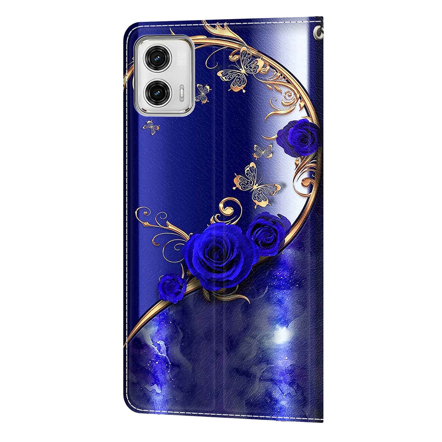 Card Slots Phone Case for Motorola Moto G73 5G Pattern Printed Leather Flip Phone Cover with Stand, Strap