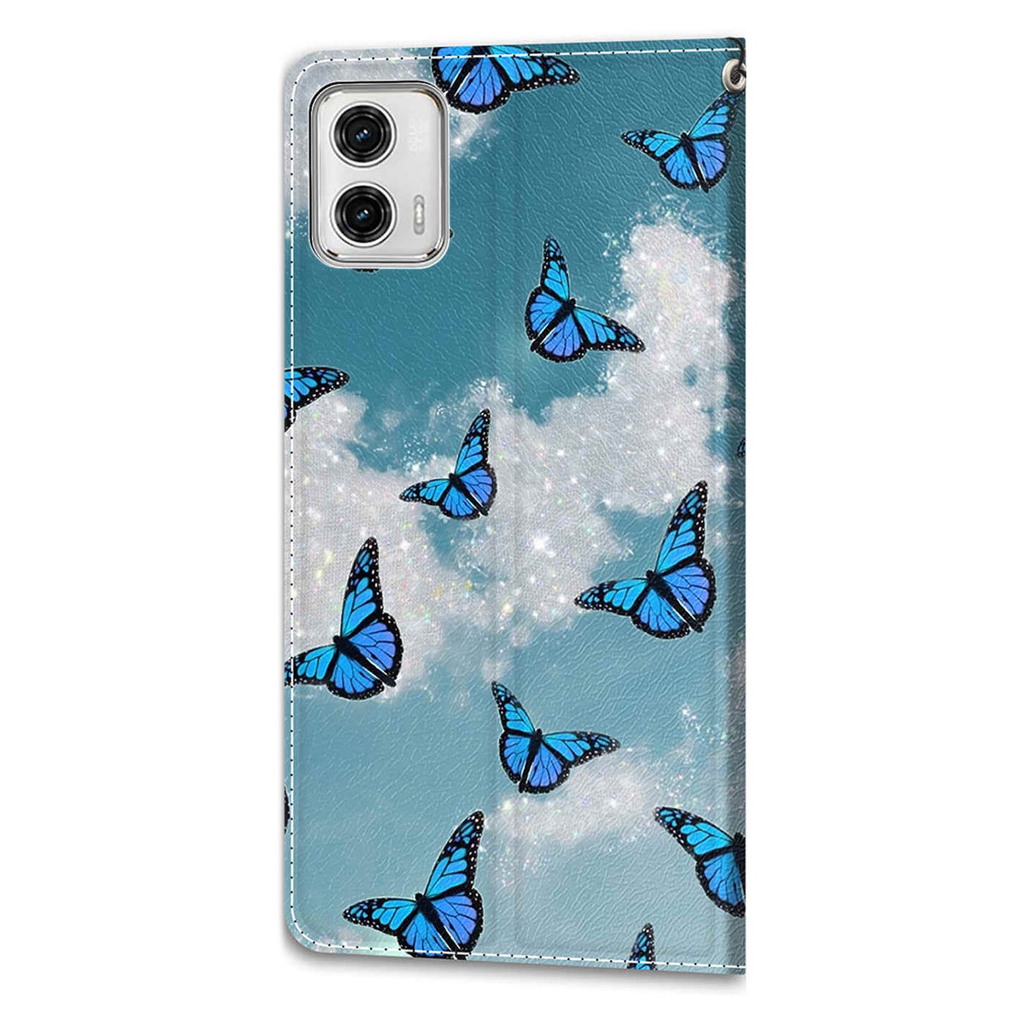 Card Slots Phone Case for Motorola Moto G73 5G Pattern Printed Leather Flip Phone Cover with Stand, Strap