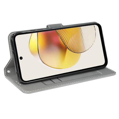 Card Slots Phone Case for Motorola Moto G73 5G Pattern Printed Leather Flip Phone Cover with Stand, Strap