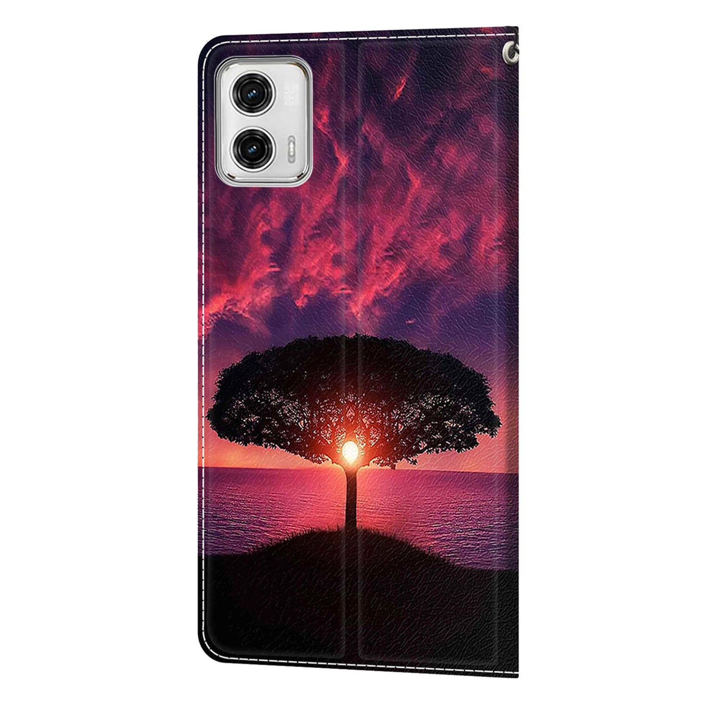 Card Slots Phone Case for Motorola Moto G73 5G Pattern Printed Leather Flip Phone Cover with Stand, Strap