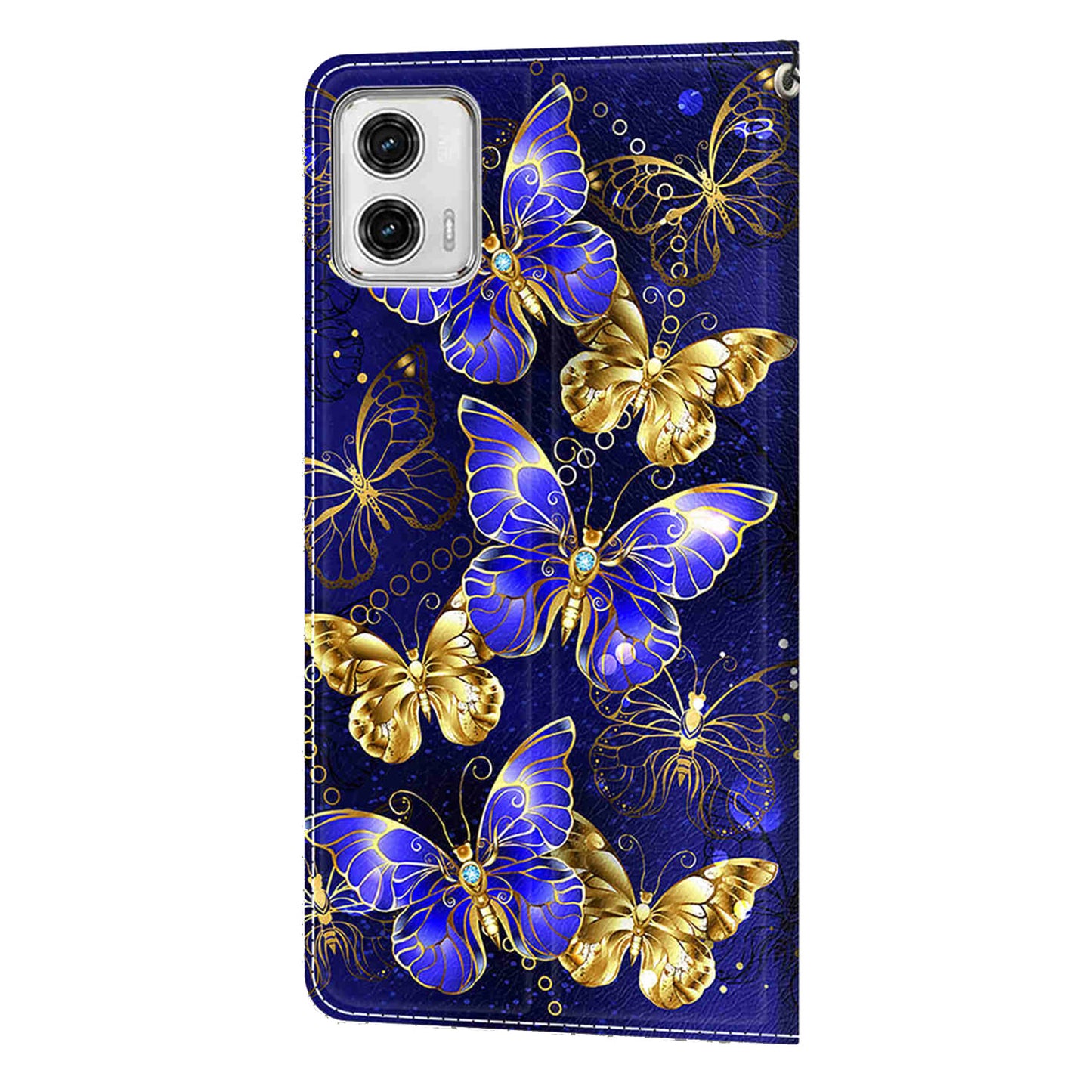 Card Slots Phone Case for Motorola Moto G73 5G Pattern Printed Leather Flip Phone Cover with Stand, Strap