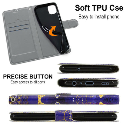 Card Slots Phone Case for Motorola Moto G73 5G Pattern Printed Leather Flip Phone Cover with Stand, Strap