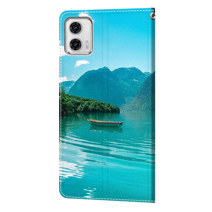 Card Slots Phone Case for Motorola Moto G73 5G Pattern Printed Leather Flip Phone Cover with Stand, Strap