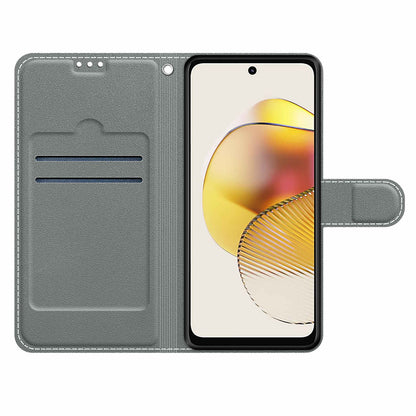 Card Slots Phone Case for Motorola Moto G73 5G Pattern Printed Leather Flip Phone Cover with Stand, Strap