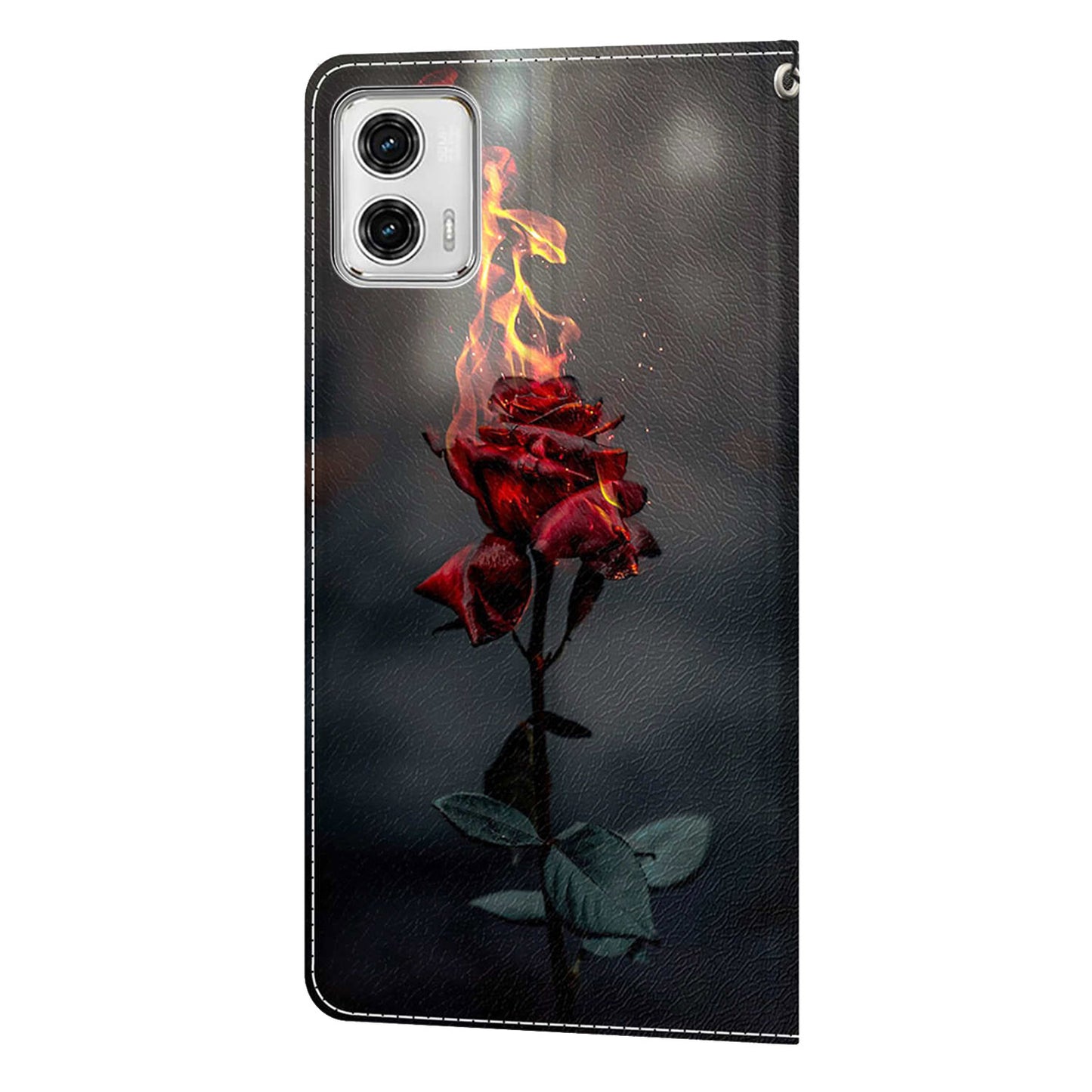 Card Slots Phone Case for Motorola Moto G73 5G Pattern Printed Leather Flip Phone Cover with Stand, Strap