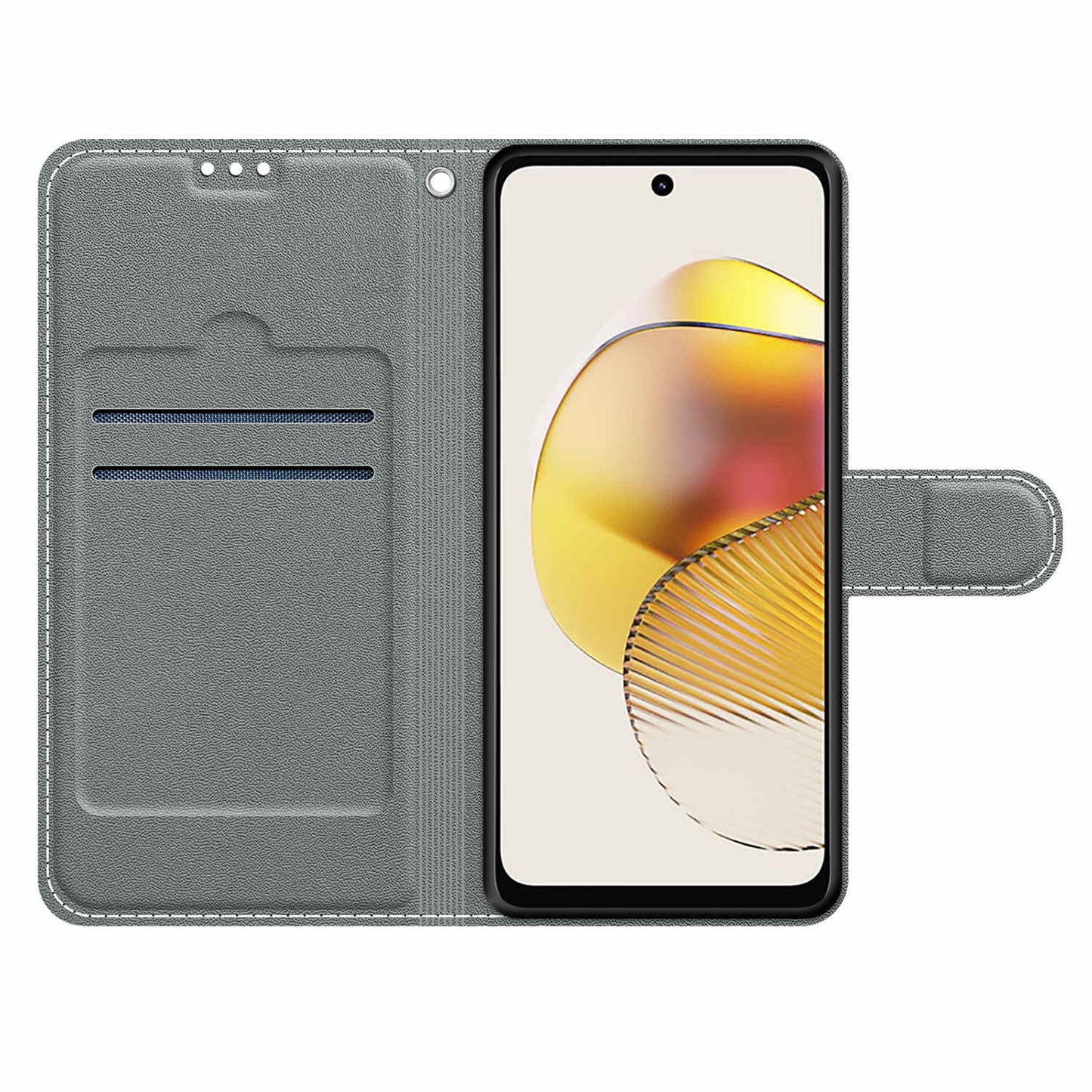 Card Slots Phone Case for Motorola Moto G73 5G Pattern Printed Leather Flip Phone Cover with Stand, Strap