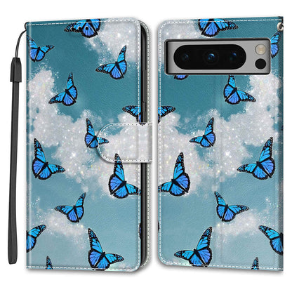 Pattern Printed Phone Case for Google Pixel 8 Pro Anti-Drop Leather Flip Cover with Stand, Card Slots