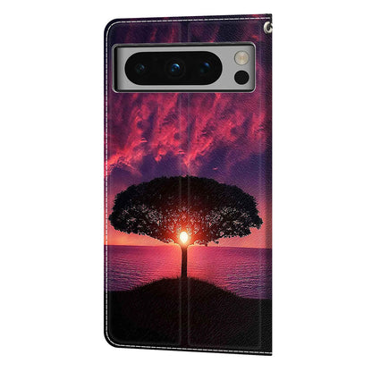 Pattern Printed Phone Case for Google Pixel 8 Pro Anti-Drop Leather Flip Cover with Stand, Card Slots
