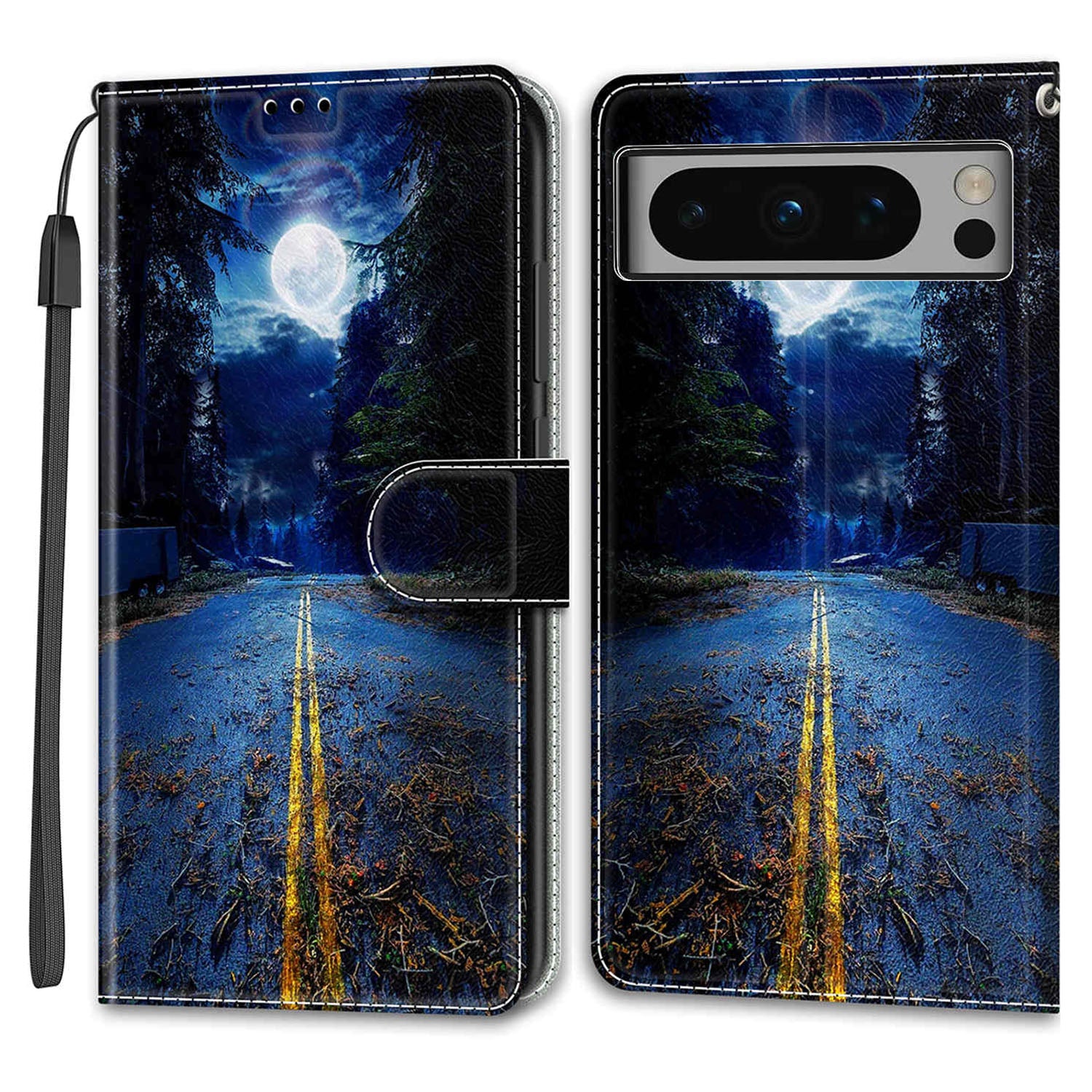 Pattern Printed Phone Case for Google Pixel 8 Pro Anti-Drop Leather Flip Cover with Stand, Card Slots
