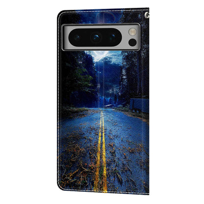Pattern Printed Phone Case for Google Pixel 8 Pro Anti-Drop Leather Flip Cover with Stand, Card Slots