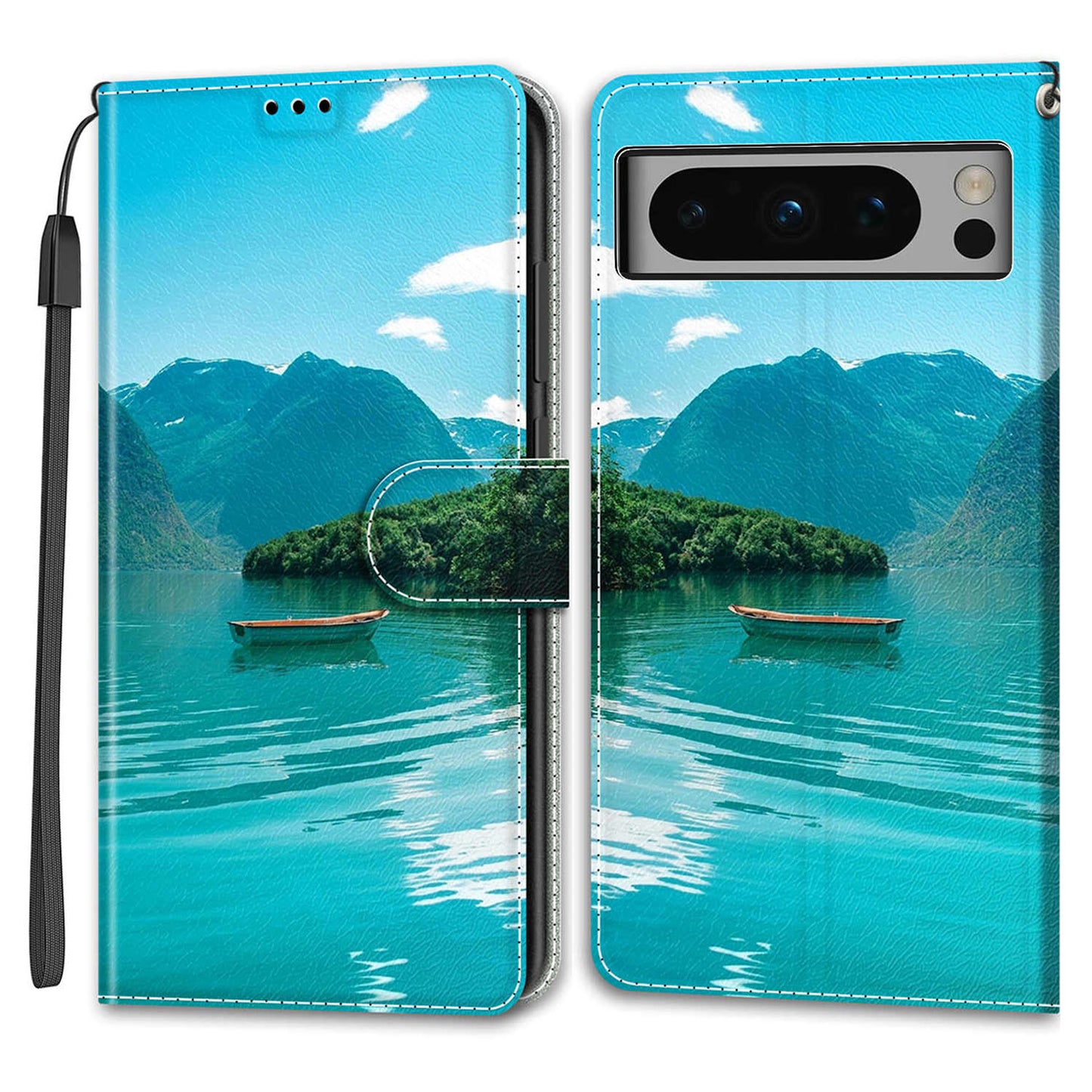 Pattern Printed Phone Case for Google Pixel 8 Pro Anti-Drop Leather Flip Cover with Stand, Card Slots