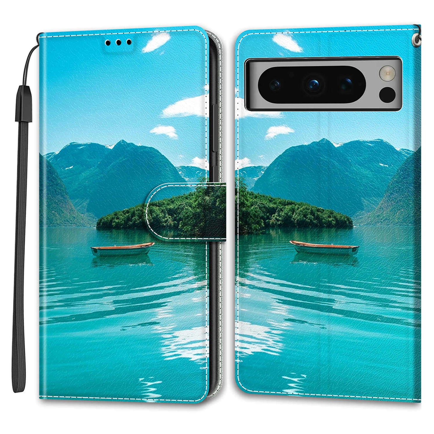 Pattern Printed Phone Case for Google Pixel 8 Pro Anti-Drop Leather Flip Cover with Stand, Card Slots