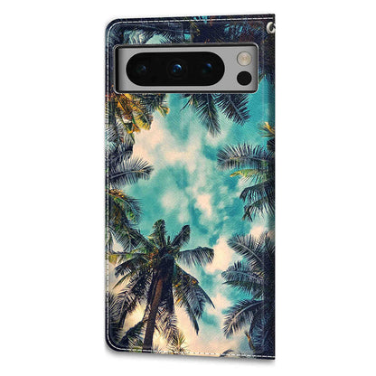 Pattern Printed Phone Case for Google Pixel 8 Pro Anti-Drop Leather Flip Cover with Stand, Card Slots