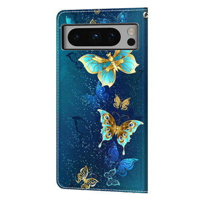 Pattern Printed Phone Case for Google Pixel 8 Pro Anti-Drop Leather Flip Cover with Stand, Card Slots