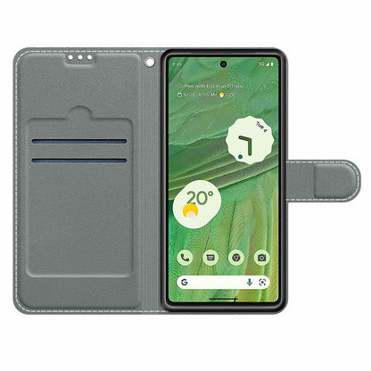 Card Slots Leather Case for Google Pixel 7 5G Pattern Printed Stand Phone Cover with Strap