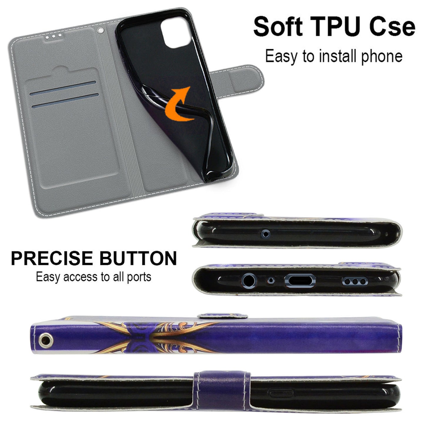 Card Slots Leather Case for Google Pixel 7 5G Pattern Printed Stand Phone Cover with Strap