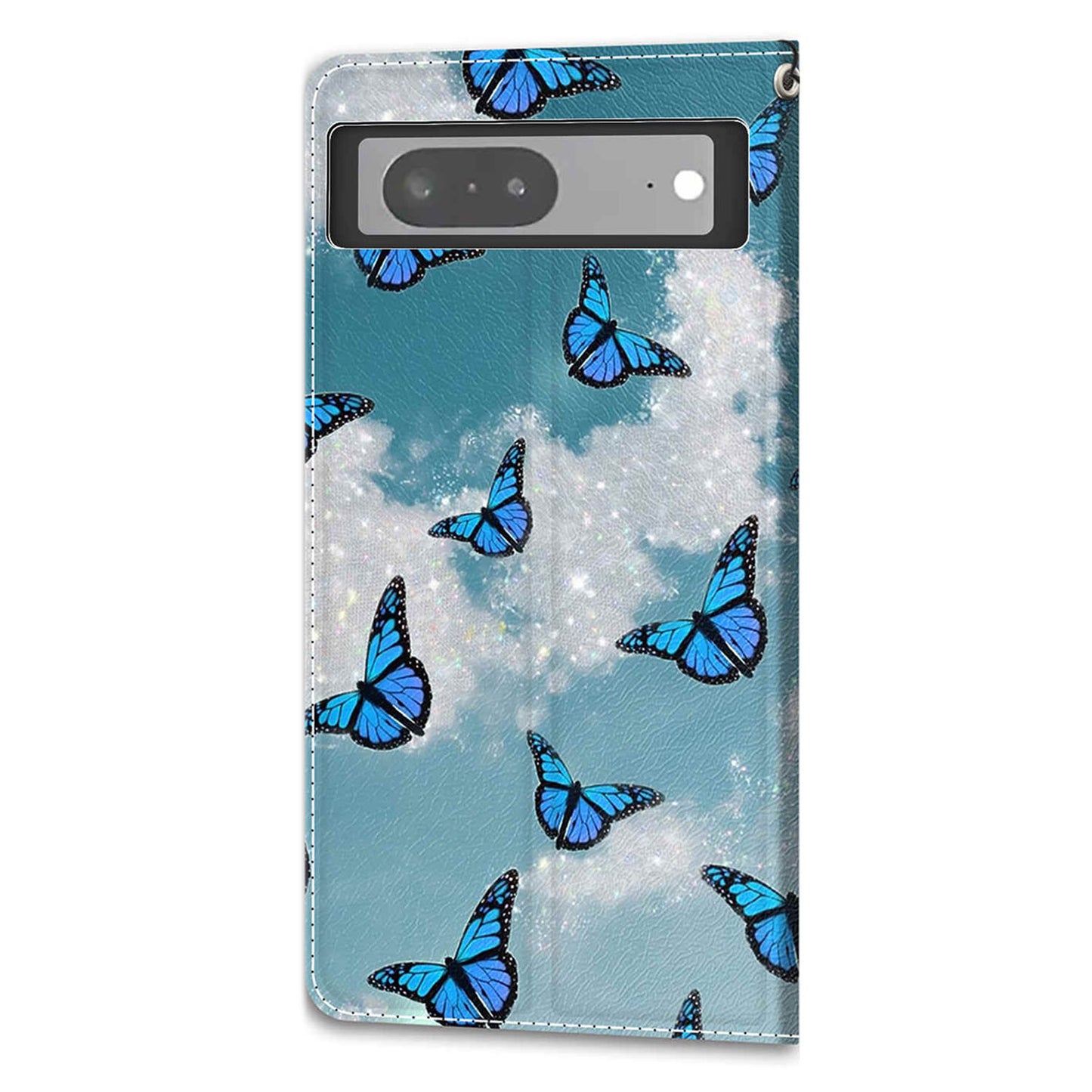 Card Slots Leather Case for Google Pixel 7 5G Pattern Printed Stand Phone Cover with Strap