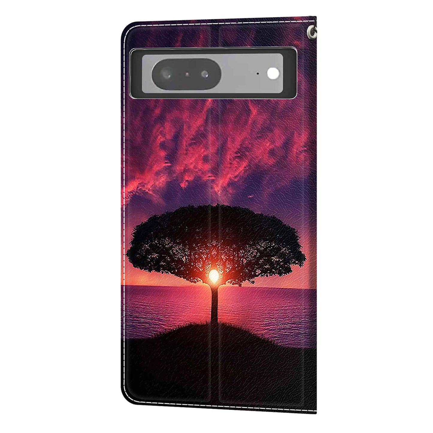 Card Slots Leather Case for Google Pixel 7 5G Pattern Printed Stand Phone Cover with Strap