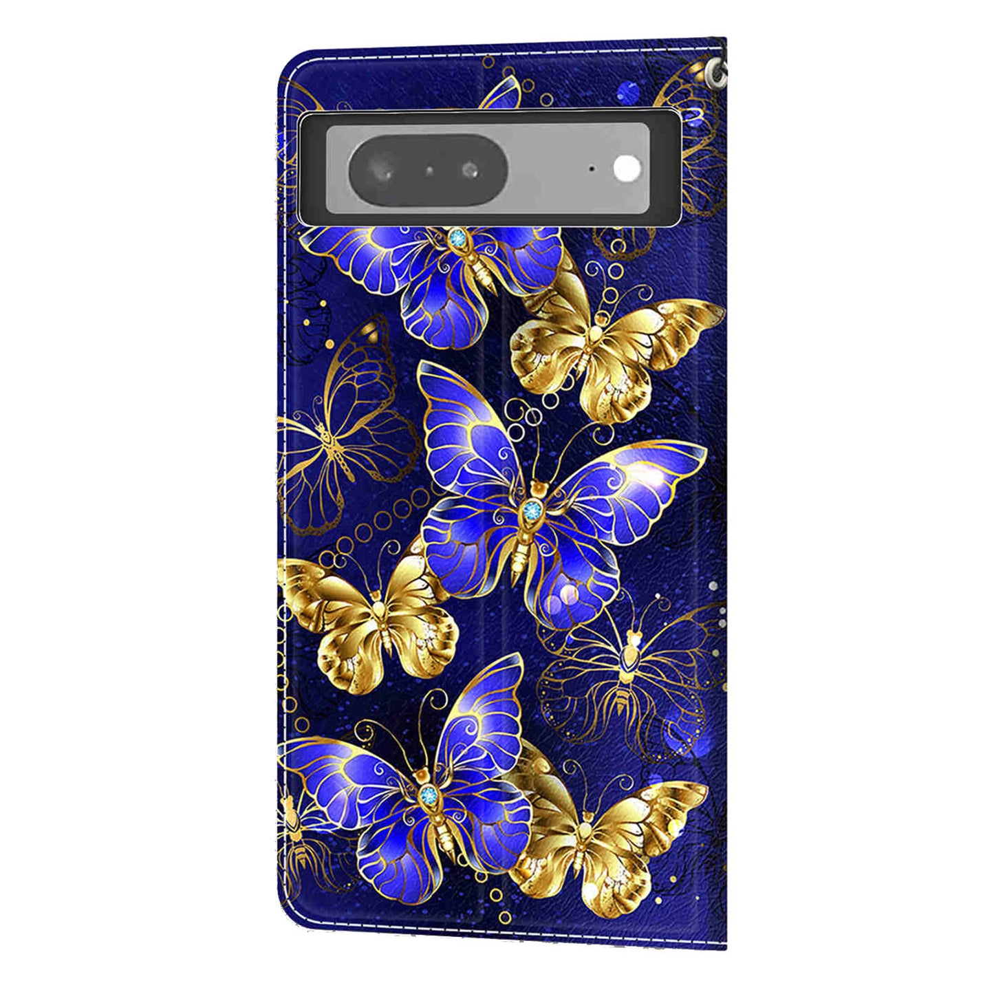 Card Slots Leather Case for Google Pixel 7 5G Pattern Printed Stand Phone Cover with Strap