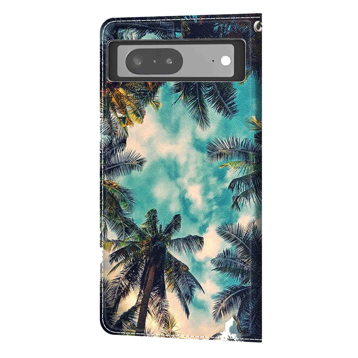 Card Slots Leather Case for Google Pixel 7 5G Pattern Printed Stand Phone Cover with Strap