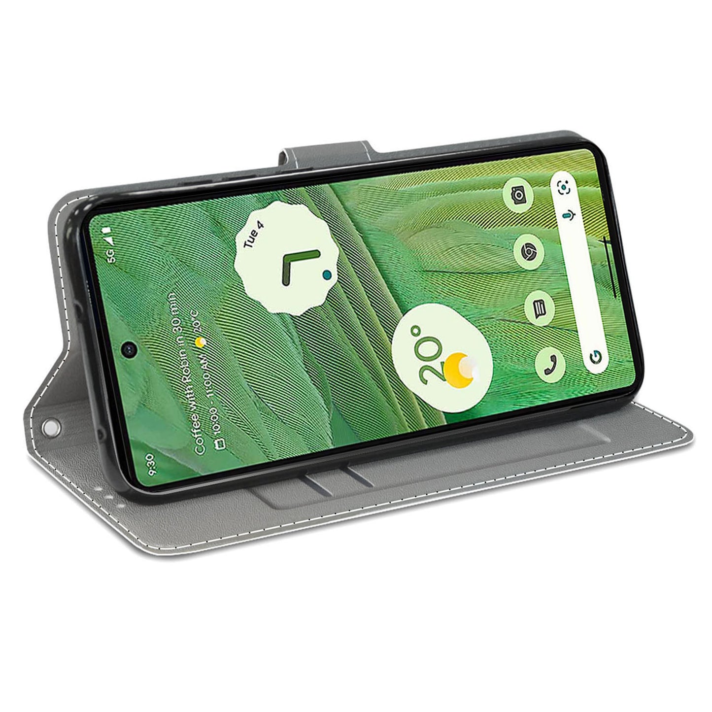 Card Slots Leather Case for Google Pixel 7 5G Pattern Printed Stand Phone Cover with Strap