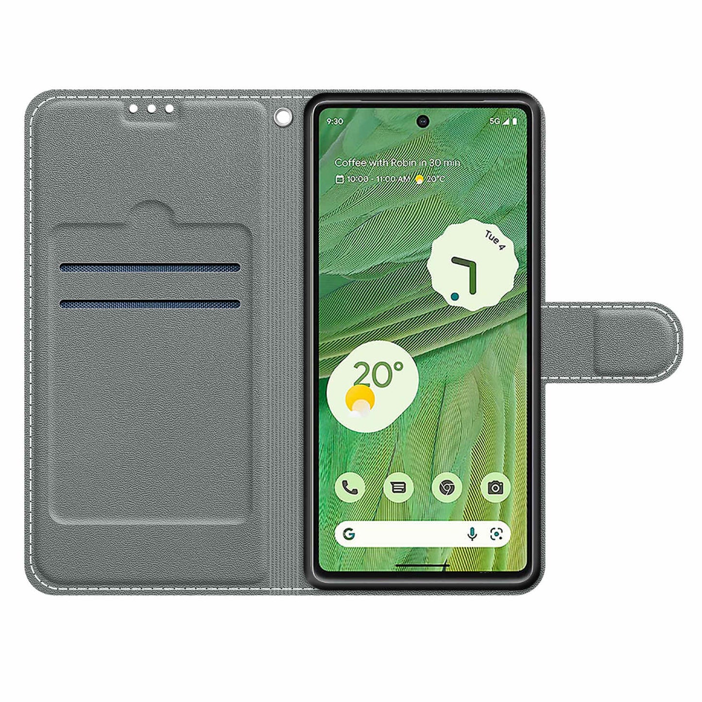 Card Slots Leather Case for Google Pixel 7 5G Pattern Printed Stand Phone Cover with Strap