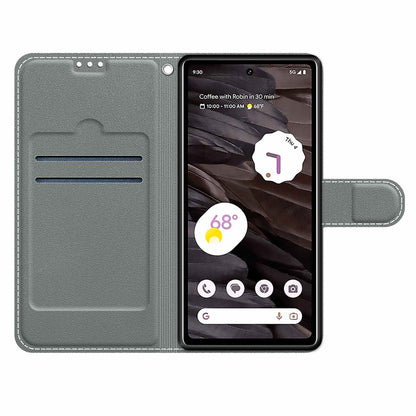 For Google Pixel 7a PU Leather Pattern Printing Case Card Slots Stand Phone Cover with Strap
