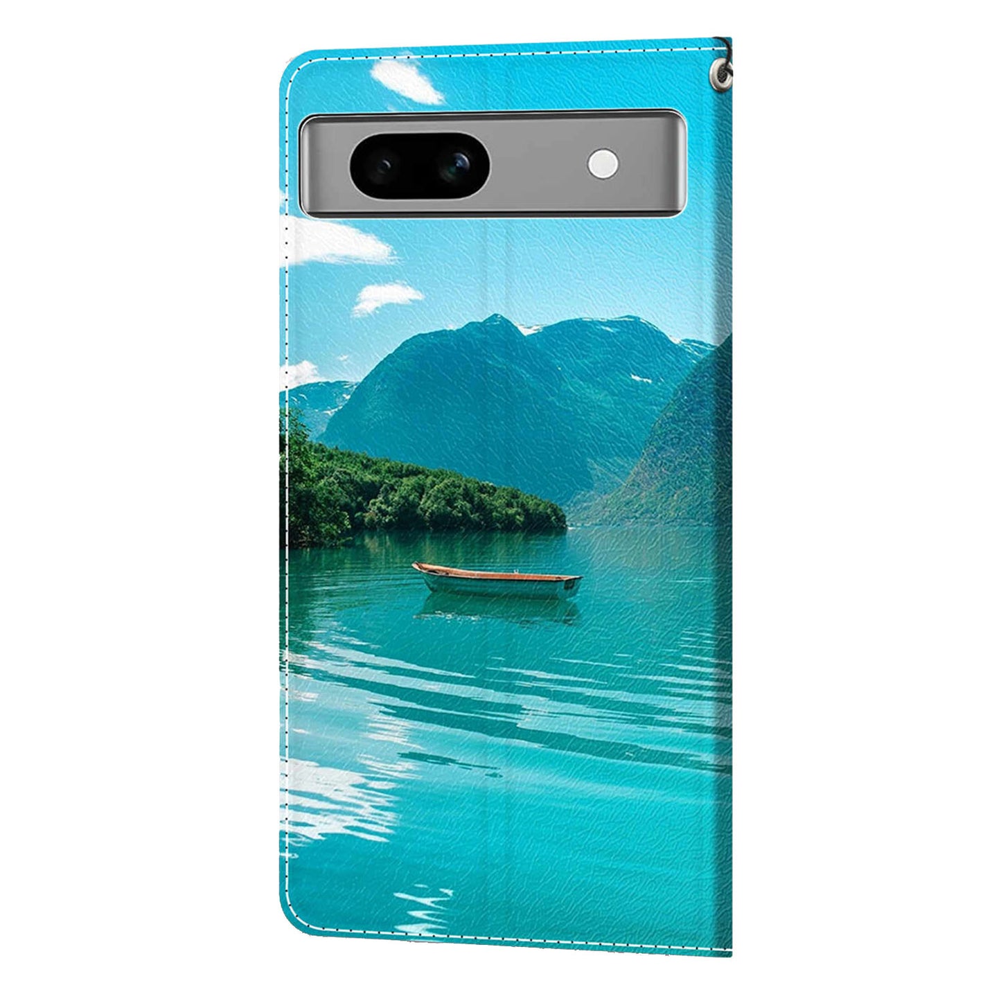 For Google Pixel 7a PU Leather Pattern Printing Case Card Slots Stand Phone Cover with Strap