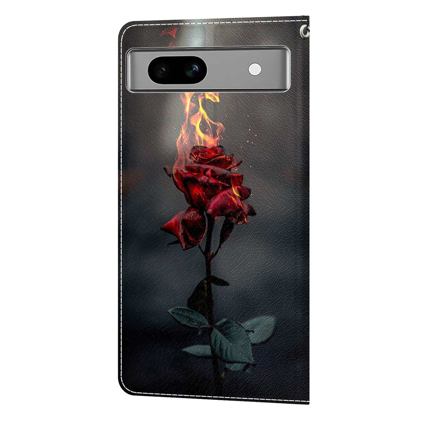 For Google Pixel 7a PU Leather Pattern Printing Case Card Slots Stand Phone Cover with Strap