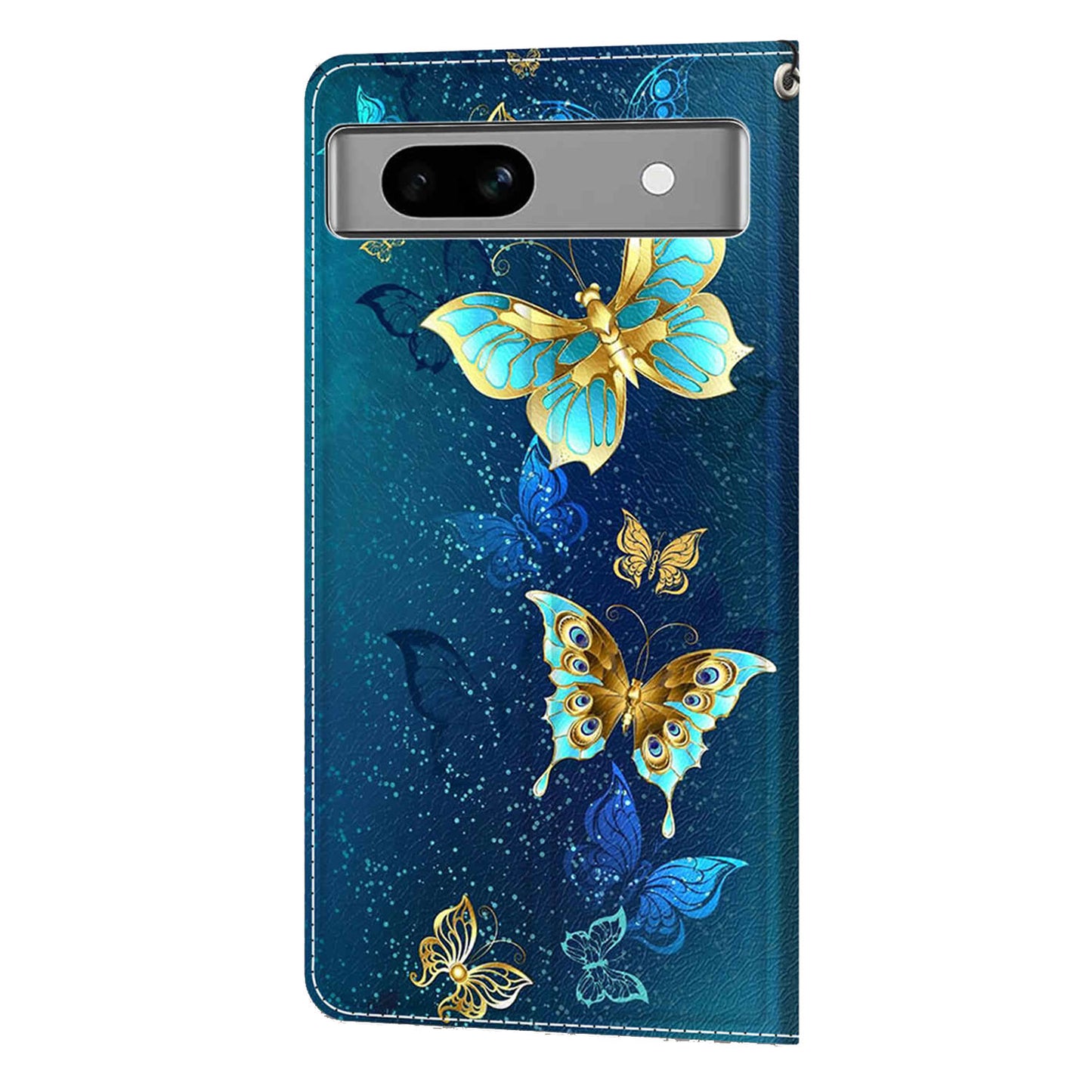 For Google Pixel 7a PU Leather Pattern Printing Case Card Slots Stand Phone Cover with Strap