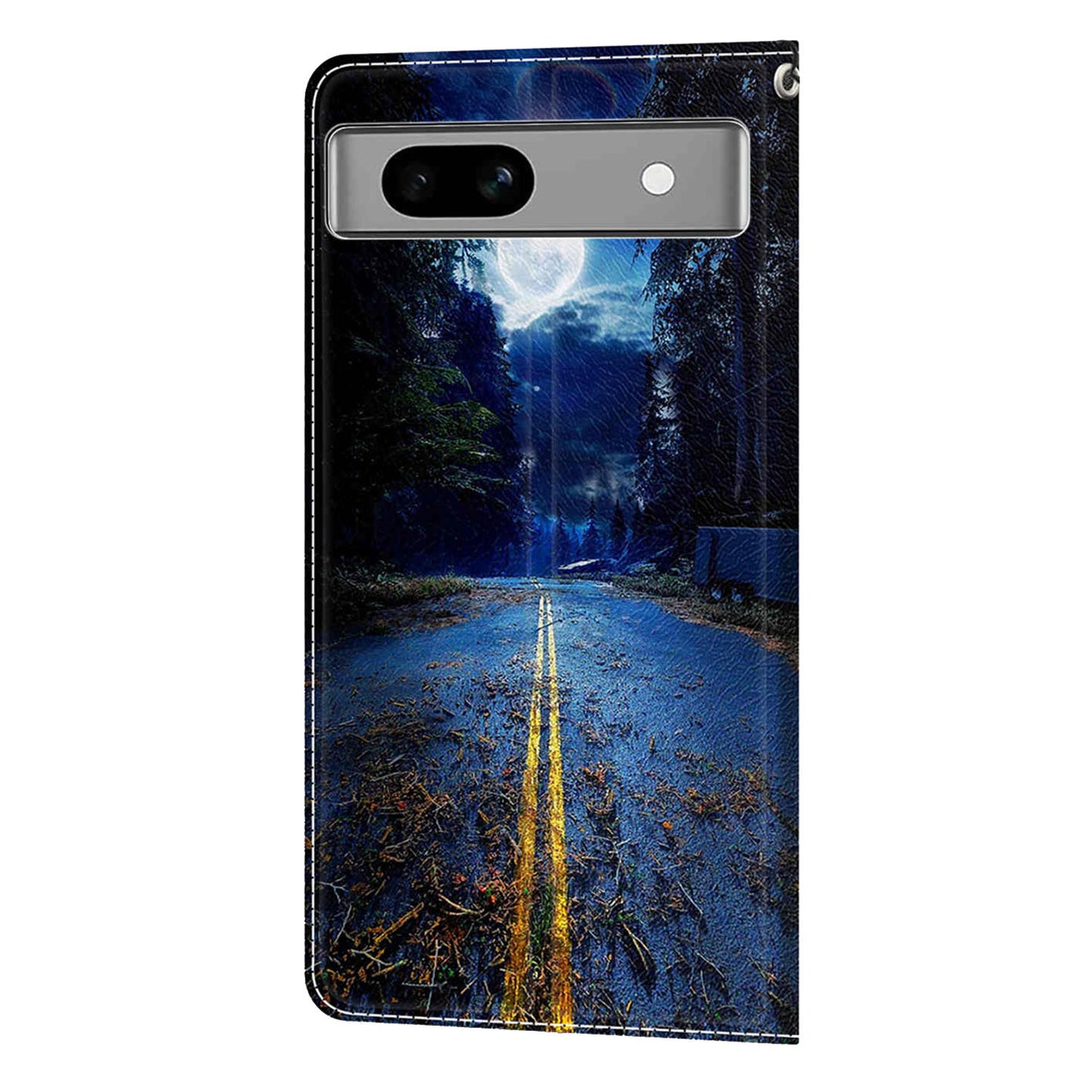 For Google Pixel 7a PU Leather Pattern Printing Case Card Slots Stand Phone Cover with Strap