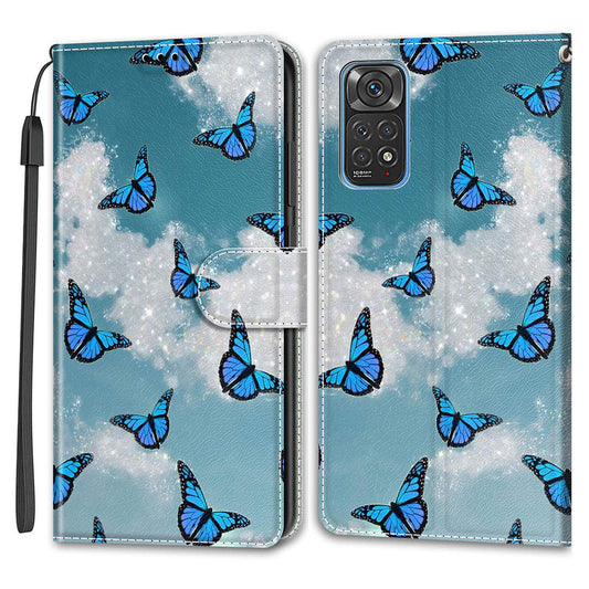 Leather Phone Case for Xiaomi Redmi Note 11 4G (Qualcomm) / Note 11S 4G , Pattern Printing Card Slots Stand Flip Cover