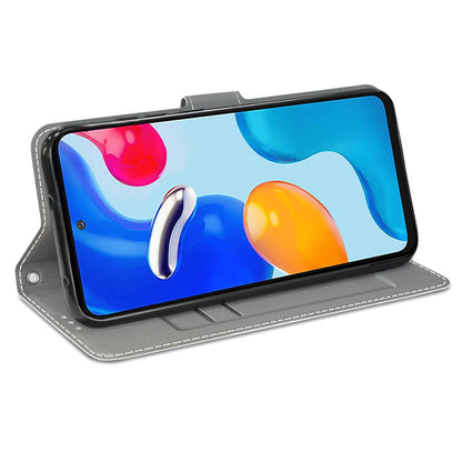 Leather Phone Case for Xiaomi Redmi Note 11 4G (Qualcomm) / Note 11S 4G , Pattern Printing Card Slots Stand Flip Cover