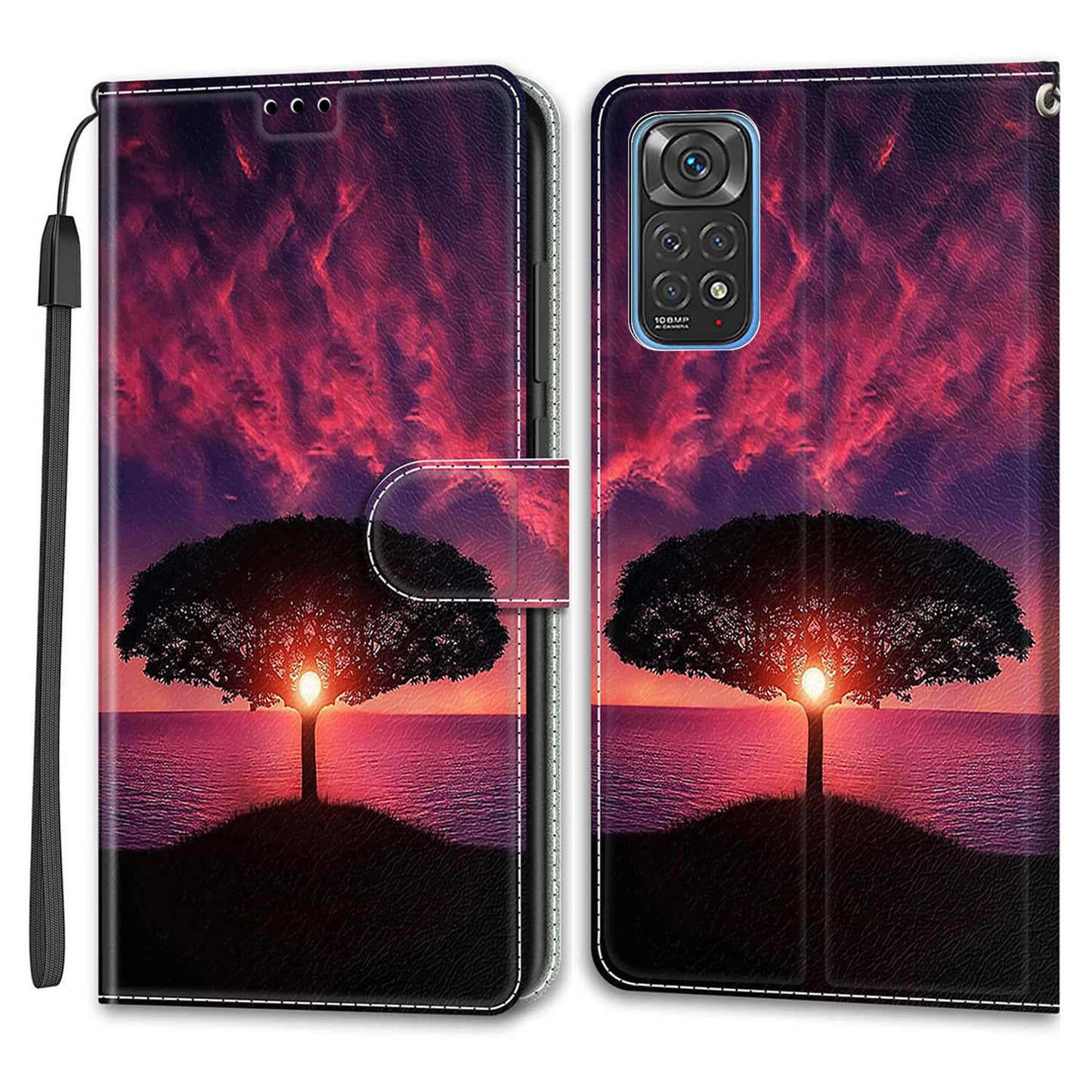 Leather Phone Case for Xiaomi Redmi Note 11 4G (Qualcomm) / Note 11S 4G , Pattern Printing Card Slots Stand Flip Cover