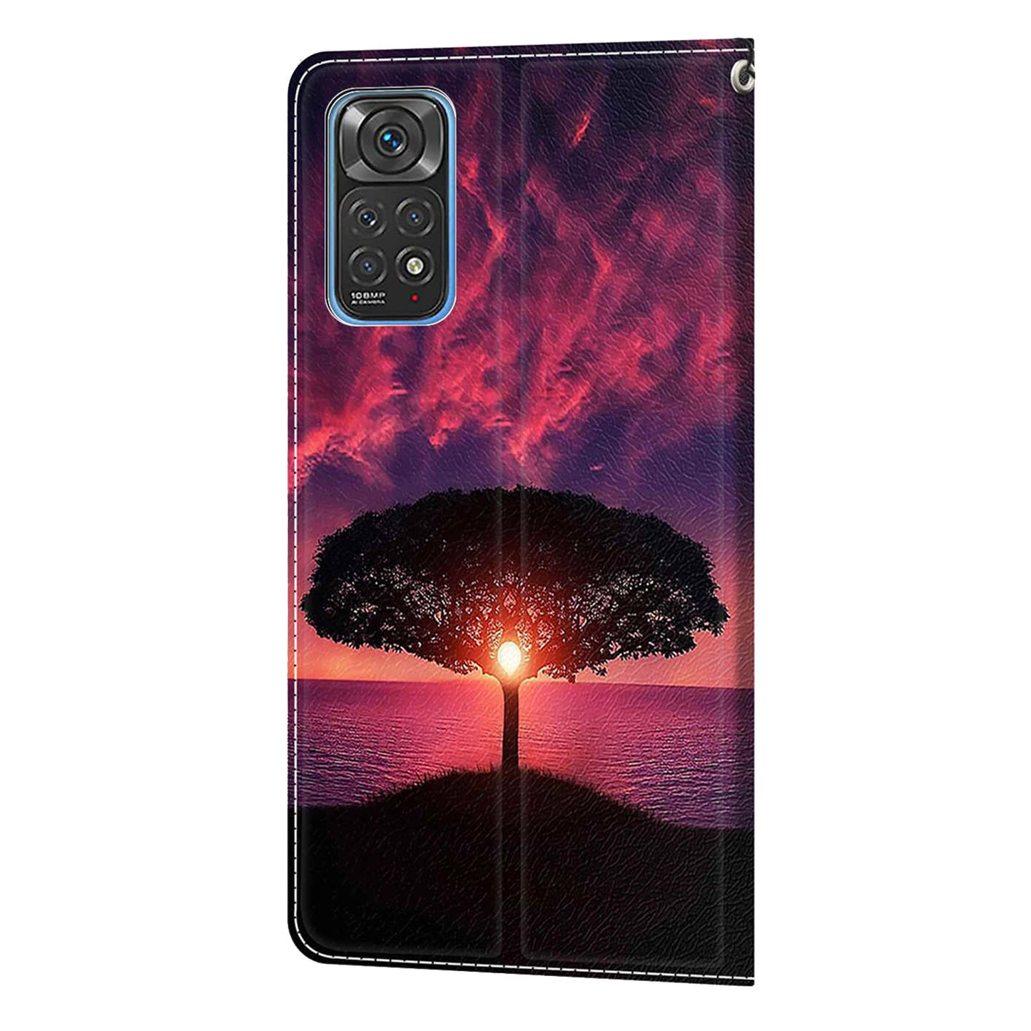 Leather Phone Case for Xiaomi Redmi Note 11 4G (Qualcomm) / Note 11S 4G , Pattern Printing Card Slots Stand Flip Cover