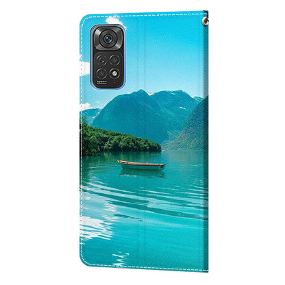 Leather Phone Case for Xiaomi Redmi Note 11 4G (Qualcomm) / Note 11S 4G , Pattern Printing Card Slots Stand Flip Cover