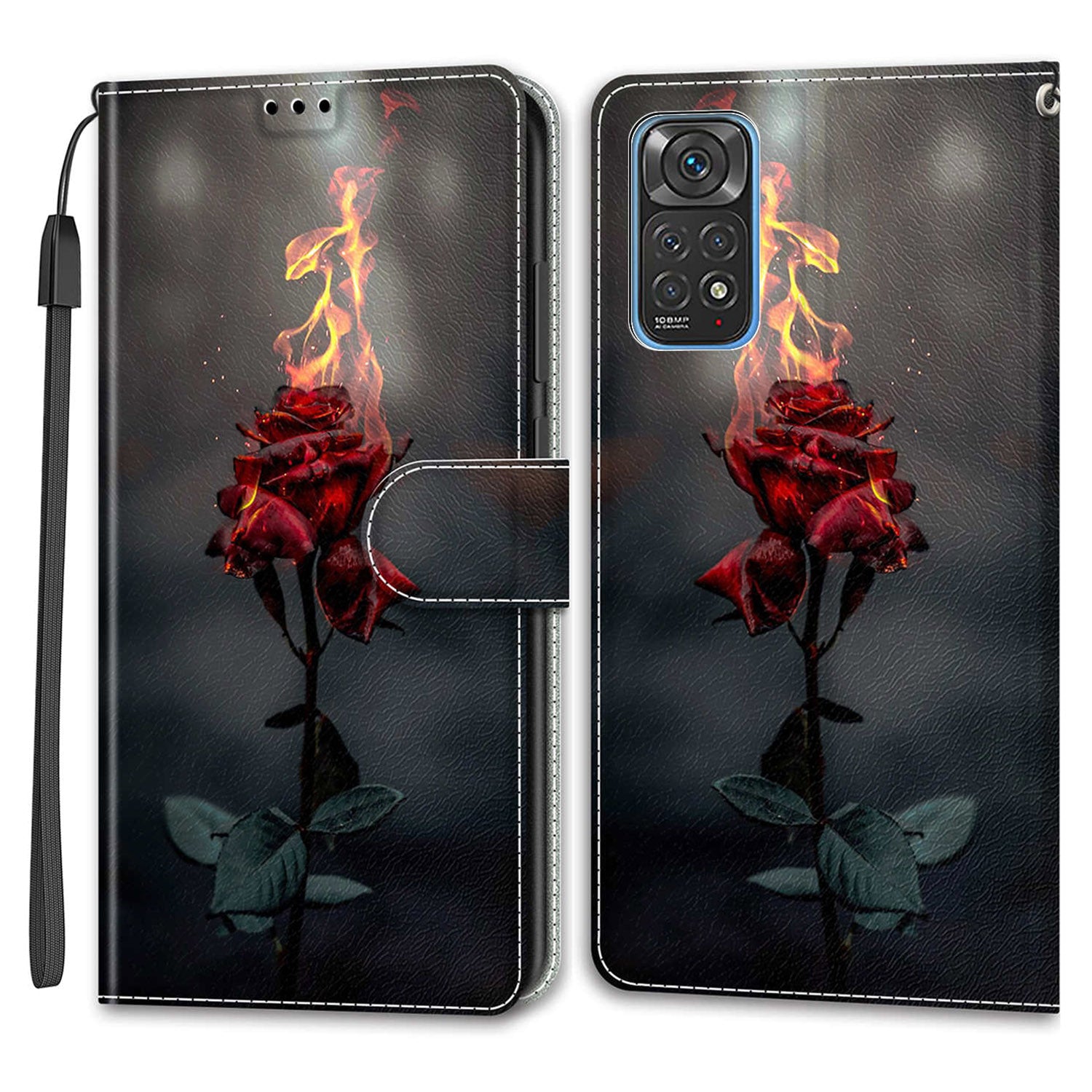 Leather Phone Case for Xiaomi Redmi Note 11 4G (Qualcomm) / Note 11S 4G , Pattern Printing Card Slots Stand Flip Cover