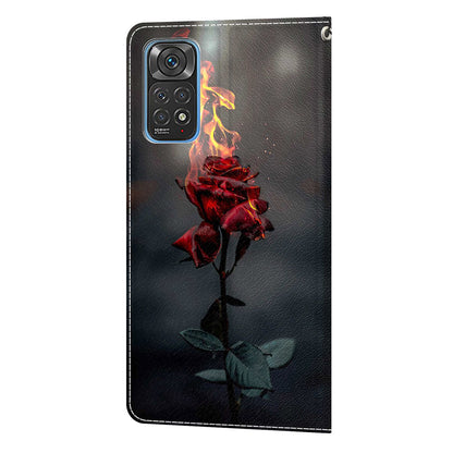 Leather Phone Case for Xiaomi Redmi Note 11 4G (Qualcomm) / Note 11S 4G , Pattern Printing Card Slots Stand Flip Cover