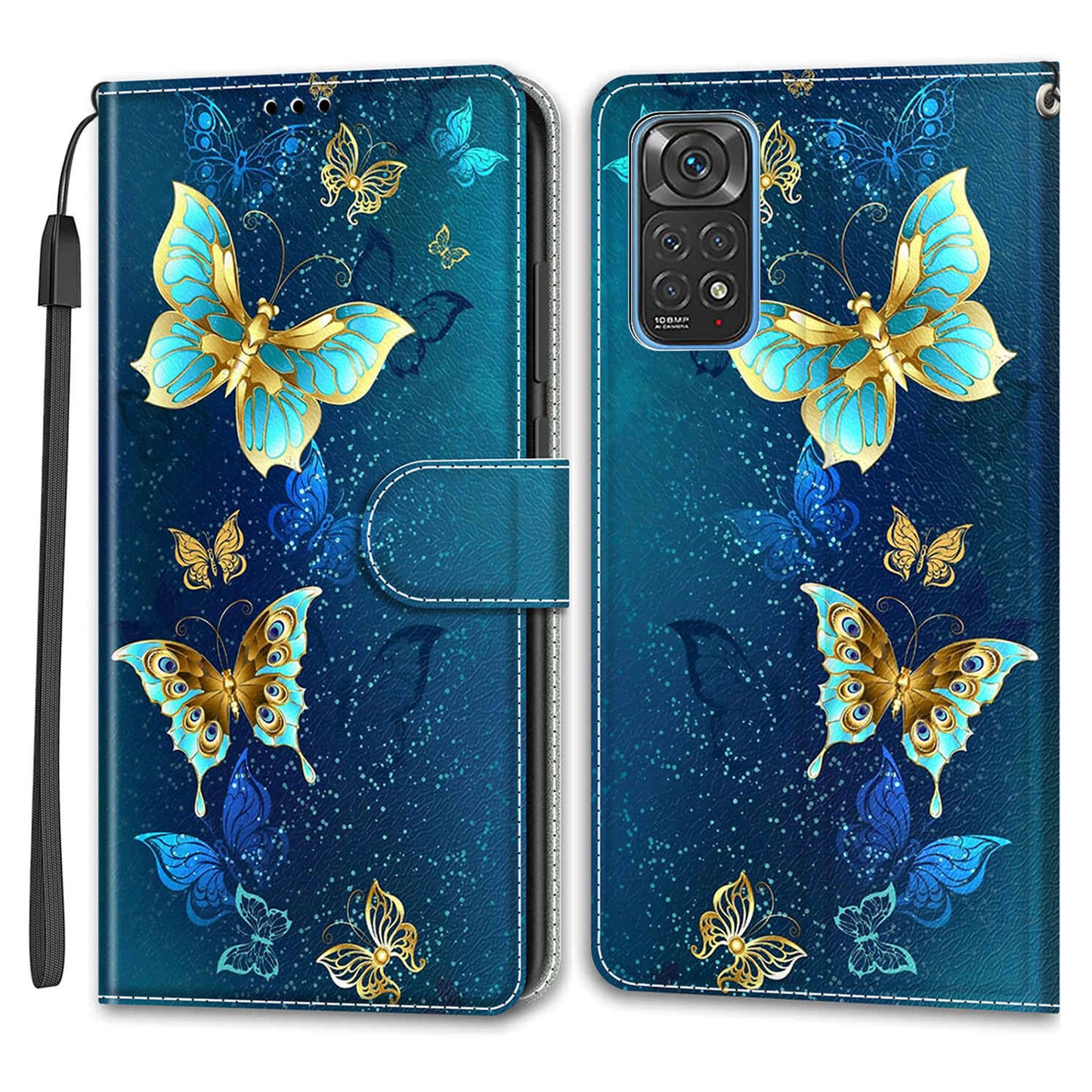 Leather Phone Case for Xiaomi Redmi Note 11 4G (Qualcomm) / Note 11S 4G , Pattern Printing Card Slots Stand Flip Cover