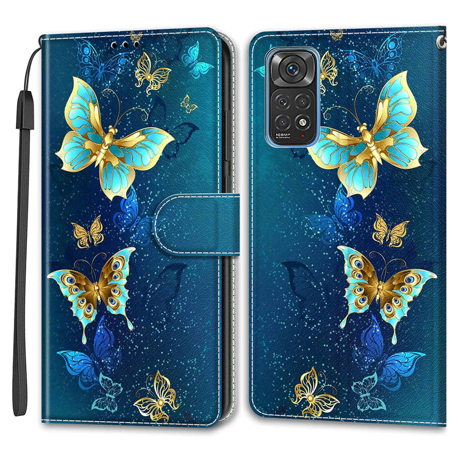 Leather Phone Case for Xiaomi Redmi Note 11 4G (Qualcomm) / Note 11S 4G , Pattern Printing Card Slots Stand Flip Cover