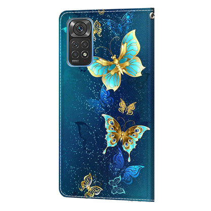 Leather Phone Case for Xiaomi Redmi Note 11 4G (Qualcomm) / Note 11S 4G , Pattern Printing Card Slots Stand Flip Cover