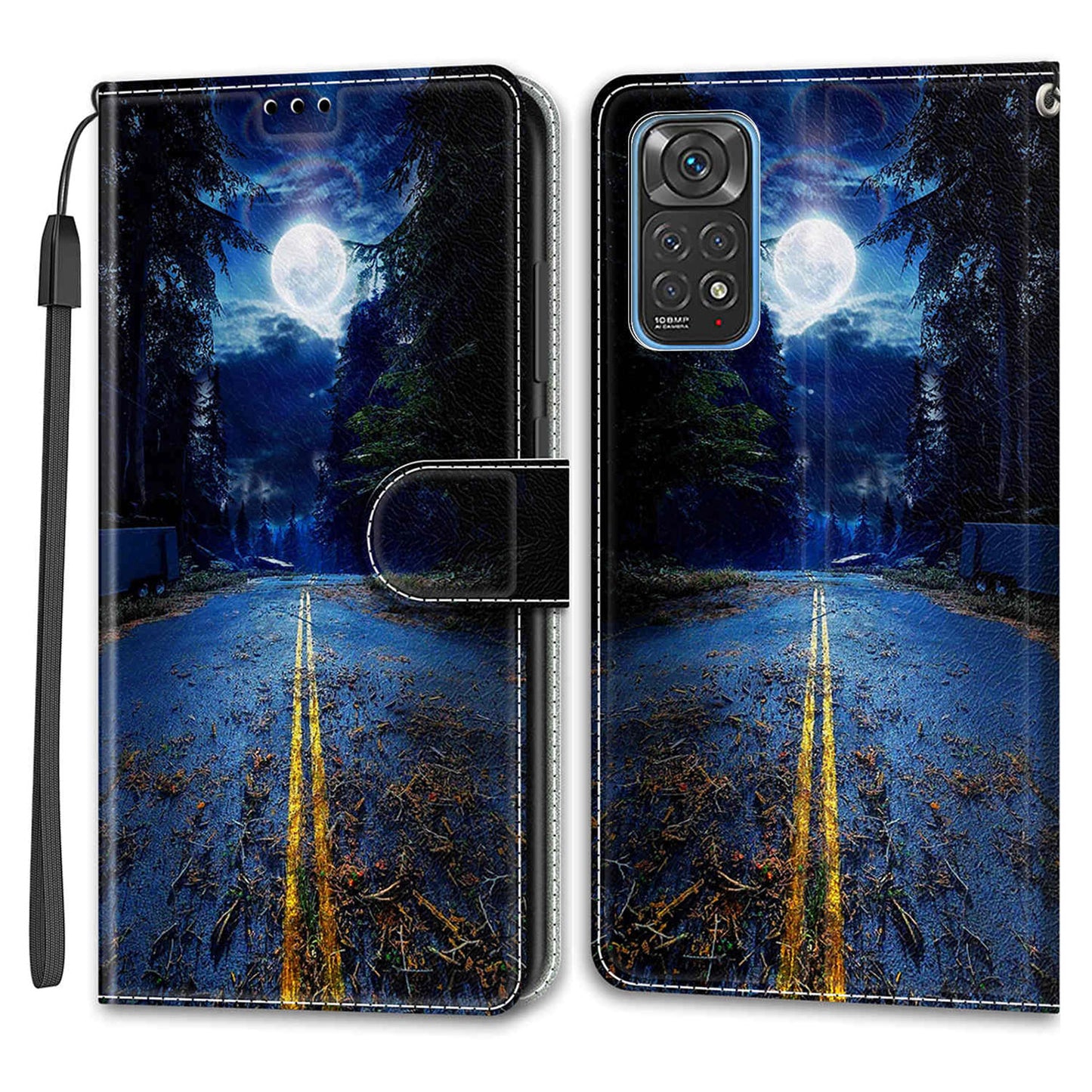 Leather Phone Case for Xiaomi Redmi Note 11 4G (Qualcomm) / Note 11S 4G , Pattern Printing Card Slots Stand Flip Cover