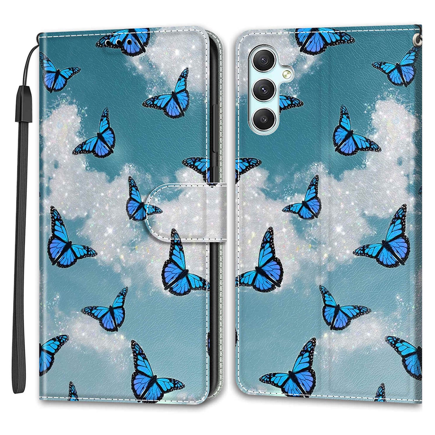 Shockproof Case for Samsung Galaxy A34 5G Card Slots Stand Phone Case Pattern Printed Leather Cover