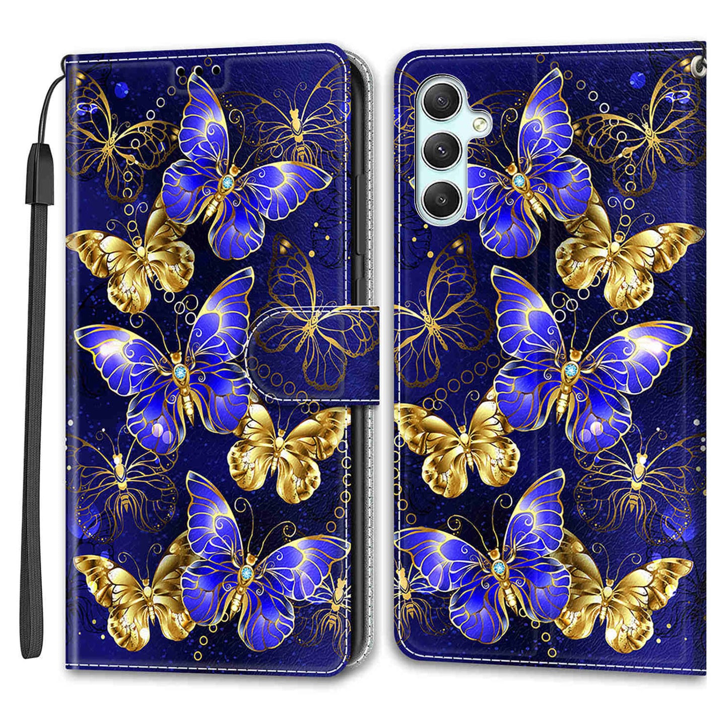 Shockproof Case for Samsung Galaxy A34 5G Card Slots Stand Phone Case Pattern Printed Leather Cover