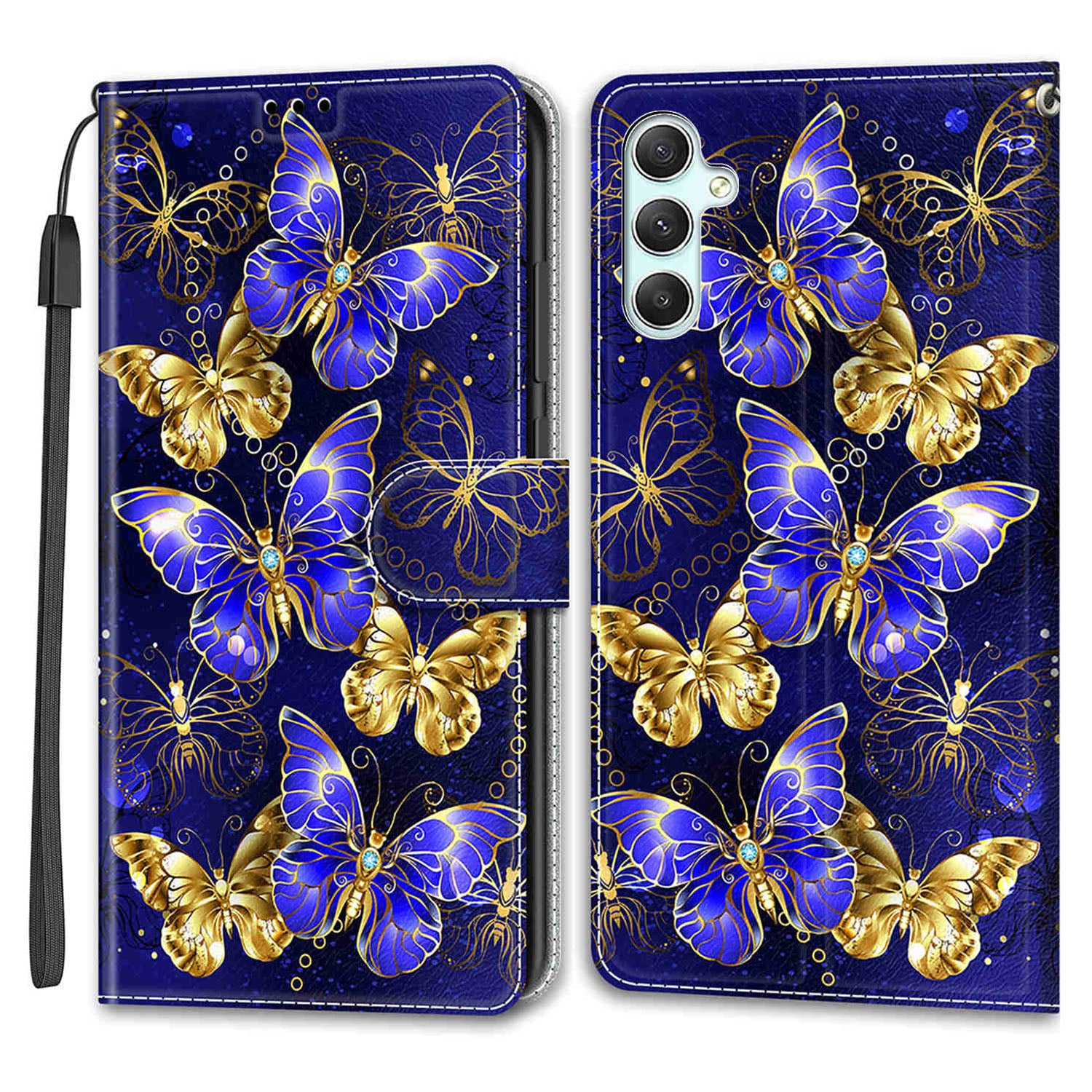 Shockproof Case for Samsung Galaxy A34 5G Card Slots Stand Phone Case Pattern Printed Leather Cover