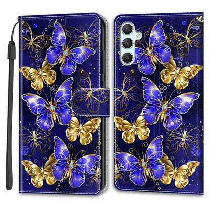 Shockproof Case for Samsung Galaxy A34 5G Card Slots Stand Phone Case Pattern Printed Leather Cover