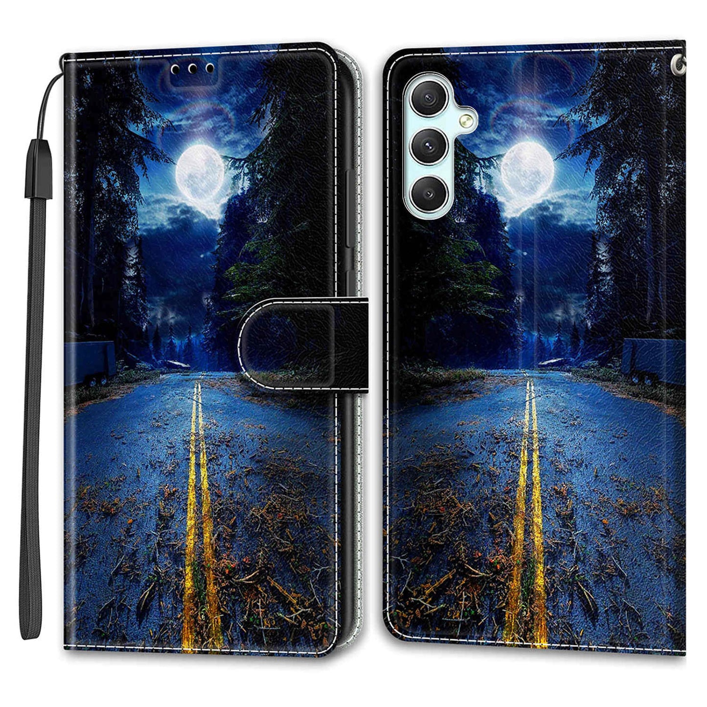 Shockproof Case for Samsung Galaxy A34 5G Card Slots Stand Phone Case Pattern Printed Leather Cover