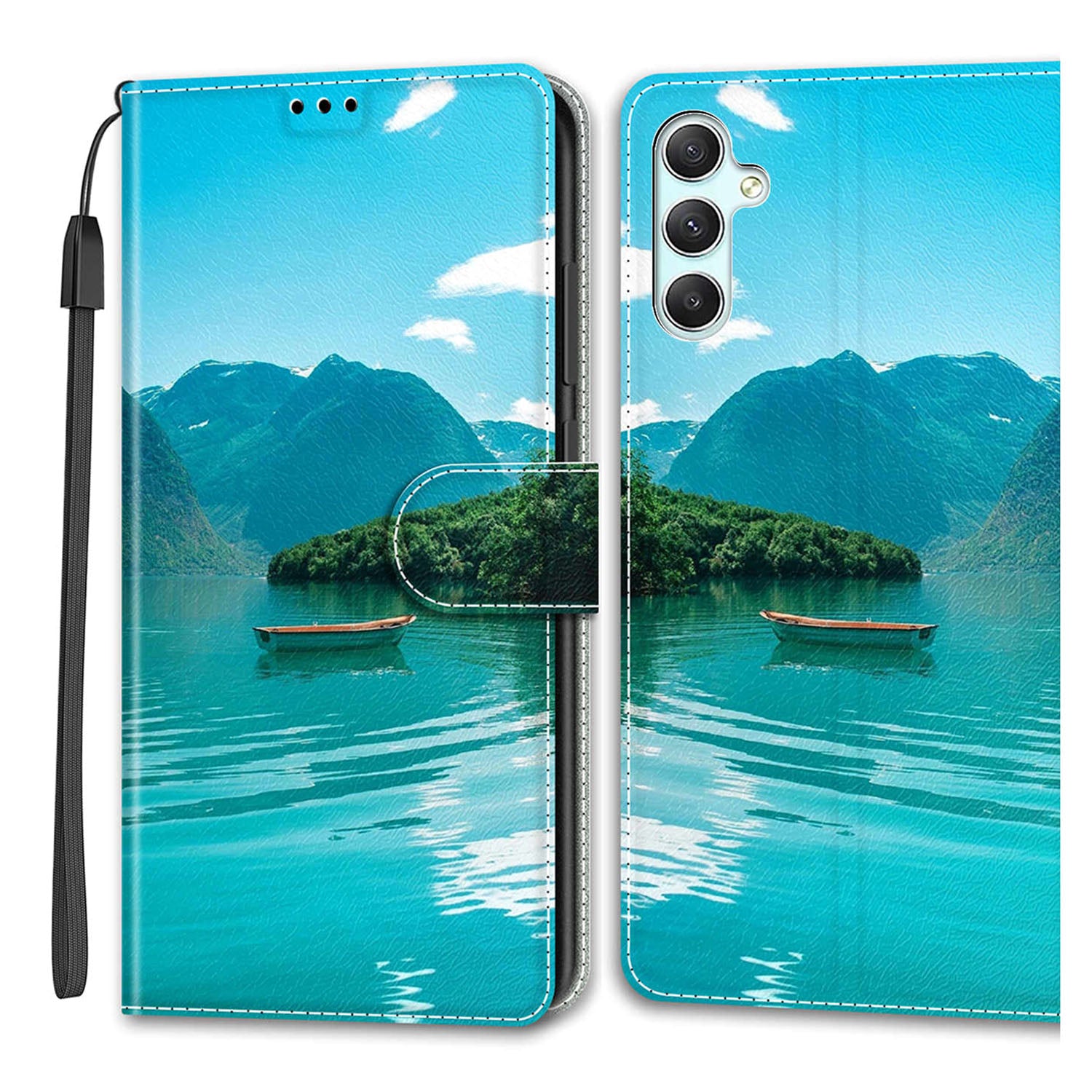 Shockproof Case for Samsung Galaxy A34 5G Card Slots Stand Phone Case Pattern Printed Leather Cover