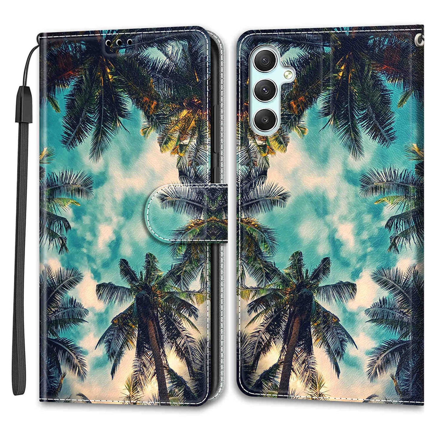 Shockproof Case for Samsung Galaxy A34 5G Card Slots Stand Phone Case Pattern Printed Leather Cover