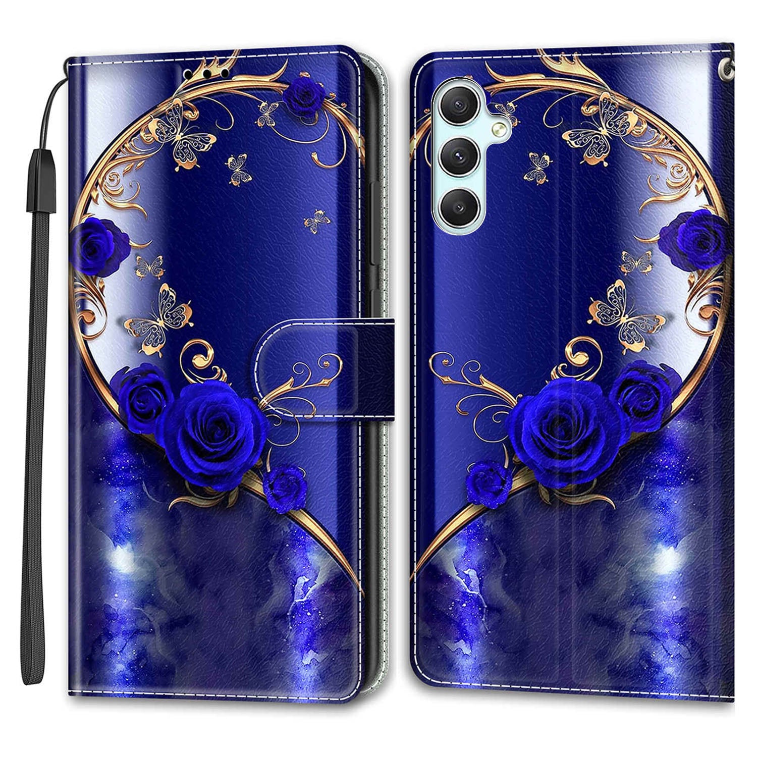 Shockproof Case for Samsung Galaxy A34 5G Card Slots Stand Phone Case Pattern Printed Leather Cover